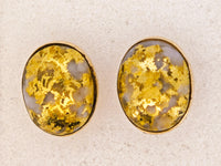 14K Oval Gold Quartz Earrings 16:1 Mine