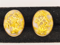 14K Oval Gold Quartz Earrings 16:1 Mine