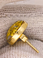 14K Oval Gold Quartz Earrings 16:1 Mine