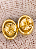 14K Oval Gold Quartz Earrings 16:1 Mine