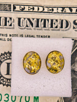 14K Oval Gold Quartz Earrings 16:1 Mine