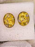 14K Oval Gold Quartz Earrings 16:1 Mine