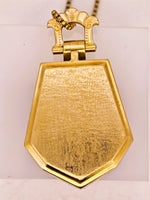 10K Antique HUGE 3-Panel Gold Quartz Pendant - 19.1 Grams