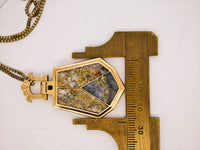 10K Antique HUGE 3-Panel Gold Quartz Pendant - 19.1 Grams