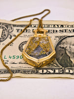 10K Antique HUGE 3-Panel Gold Quartz Pendant - 19.1 Grams