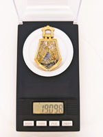 10K Antique HUGE 3-Panel Gold Quartz Pendant - 19.1 Grams