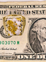 22K Engraved Gold Quartz Ring - 16to1 Mine - STUNNING