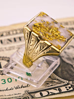 22K Engraved Gold Quartz Ring - 16to1 Mine - STUNNING