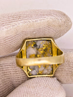 22K Engraved Gold Quartz Ring - 16to1 Mine - STUNNING