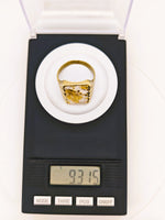 22K Engraved Gold Quartz Ring - 16to1 Mine - STUNNING