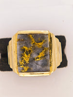 10K Nevada Gold Quartz Signet Ring