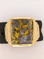 10K Nevada Gold Quartz Signet Ring