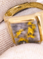 10K Nevada Gold Quartz Signet Ring