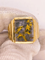 10K Nevada Gold Quartz Signet Ring