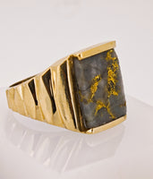 10K Nevada Gold Quartz Signet Ring