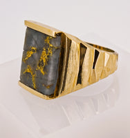 10K Nevada Gold Quartz Signet Ring