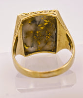 22K Engraved Gold Quartz Ring - 16to1 Mine - STUNNING