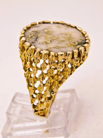 10K 16to1 Mine Round Gold Quartz Ring