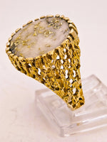 10K 16to1 Mine Round Gold Quartz Ring