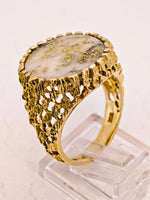 10K 16to1 Mine Round Gold Quartz Ring