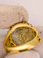 10K 16to1 Mine Round Gold Quartz Ring