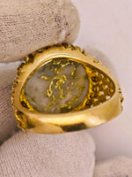 10K 16to1 Mine Round Gold Quartz Ring