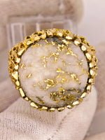 10K 16to1 Mine Round Gold Quartz Ring