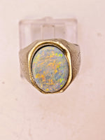 14K Vintage 3.95ct Solid Australian Opal Ring