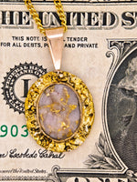 Vintage 22K Gold Nugget Gold Quartz Pendant