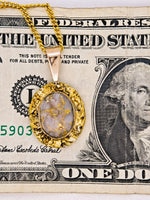 Vintage 22K Gold Nugget Gold Quartz Pendant