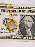 Vintage 22K Gold Nugget Gold Quartz Pendant