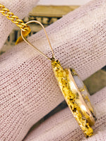 Vintage 22K Gold Nugget Gold Quartz Pendant