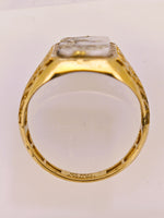 14K 16to1 Gold Quartz Signet Ring - Vintage Italy