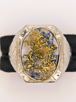 Antique 14K White Gold Quartz Signet Ring