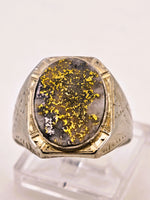 Antique 14K White Gold Quartz Signet Ring