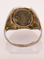 Antique 14K White Gold Quartz Signet Ring