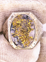 Antique 14K White Gold Quartz Signet Ring