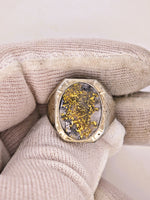 Antique 14K White Gold Quartz Signet Ring