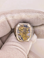 Antique 14K White Gold Quartz Signet Ring