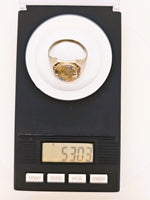 Antique 14K White Gold Quartz Signet Ring