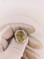 Antique 14K White Gold Quartz Signet Ring