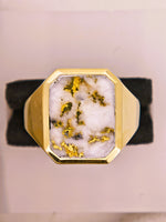 14K 16to1 Gold in Quartz Signet Ring