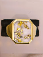 14K 16to1 Gold in Quartz Signet Ring