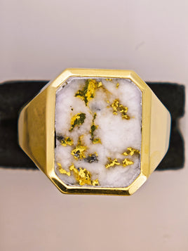 14K 16to1 Gold in Quartz Signet Ring
