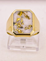 14K 16to1 Gold in Quartz Signet Ring