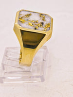 14K 16to1 Gold in Quartz Signet Ring