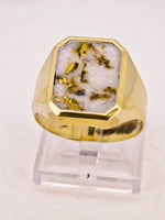14K 16to1 Gold in Quartz Signet Ring