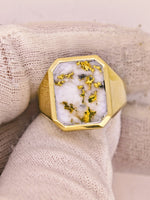 14K 16to1 Gold in Quartz Signet Ring