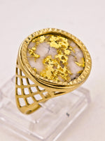 22K 16to1 Mine Round Gold Quartz Ring GEM-Grade