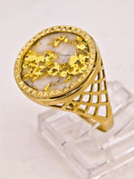 22K 16to1 Mine Round Gold Quartz Ring GEM-Grade